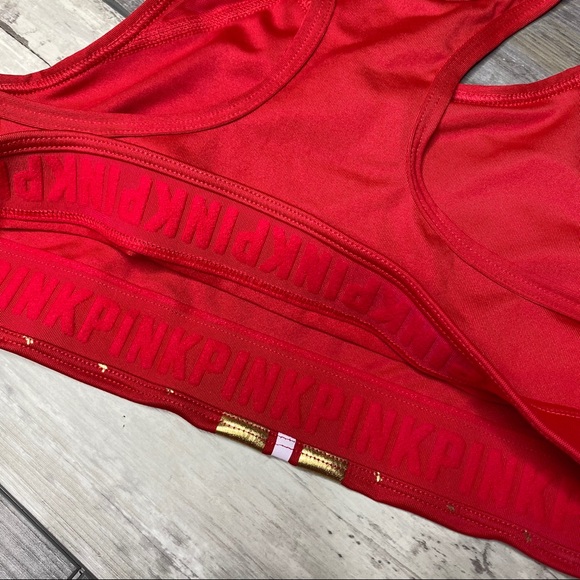 NWOT PINK Ultimate Sports Bra Red Medium - Picture 4 of 4